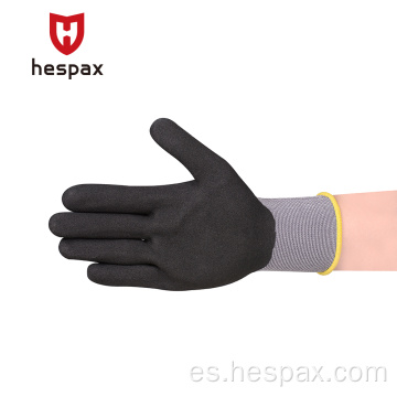 Guantes de nitrilo arenoso aprobado por Hespax CE CE